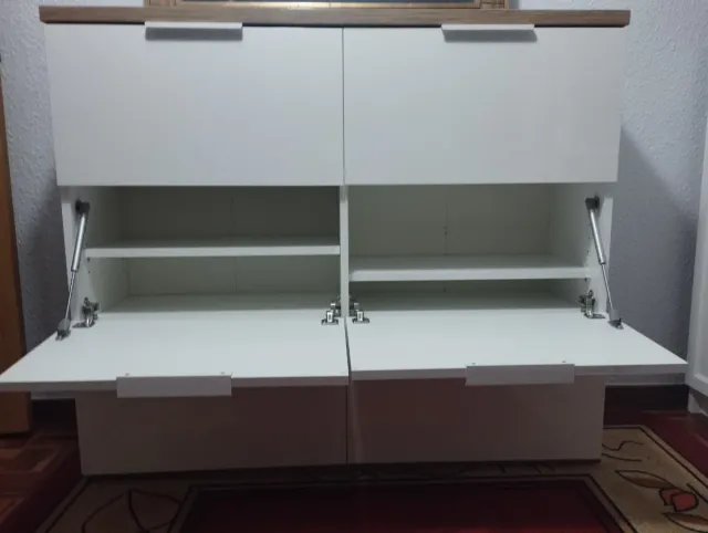 Zapatero 6 compartimentos madera y blanco.