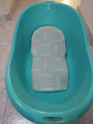 Bañera infantil azul + adaptador