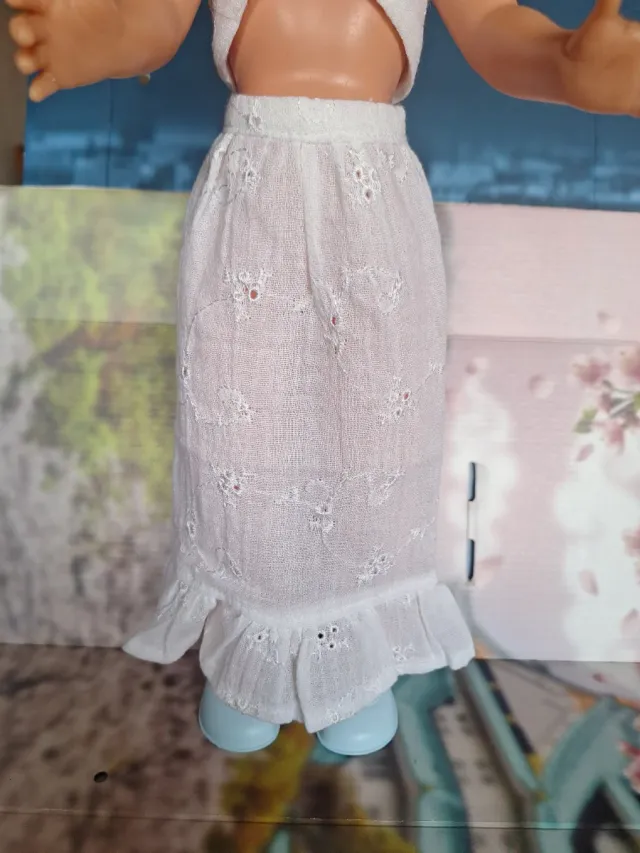 Conjunto Nancy blanco crop top y falda