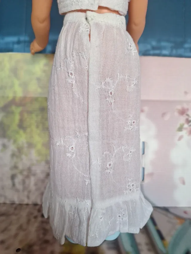 Conjunto Nancy blanco crop top y falda