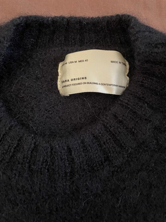 Jersey Zara Lana Brushed Marino Talla M