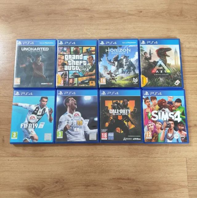 Lote 8 Juegos PS4: FIFA, Uncharted, GTA V, ARK, Si