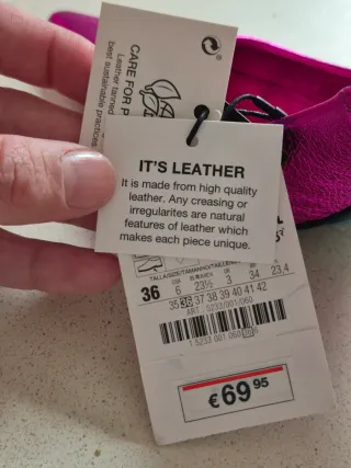 Zapatos tacón piel Zara fucsia