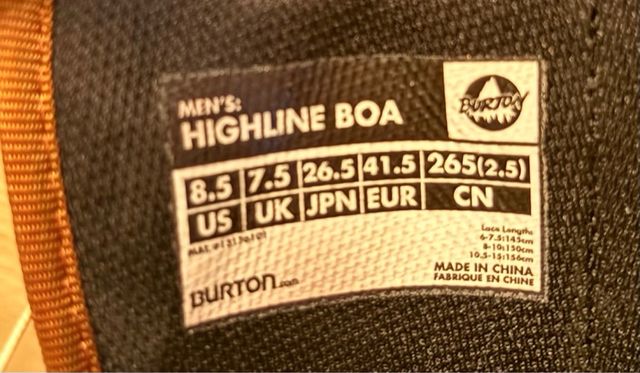 Botas Snowboard Highline Boa Talla 41.5
