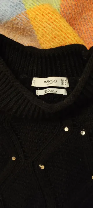 Jersey Mango Negro Tachuelas
