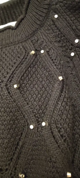 Jersey Mango Negro Tachuelas