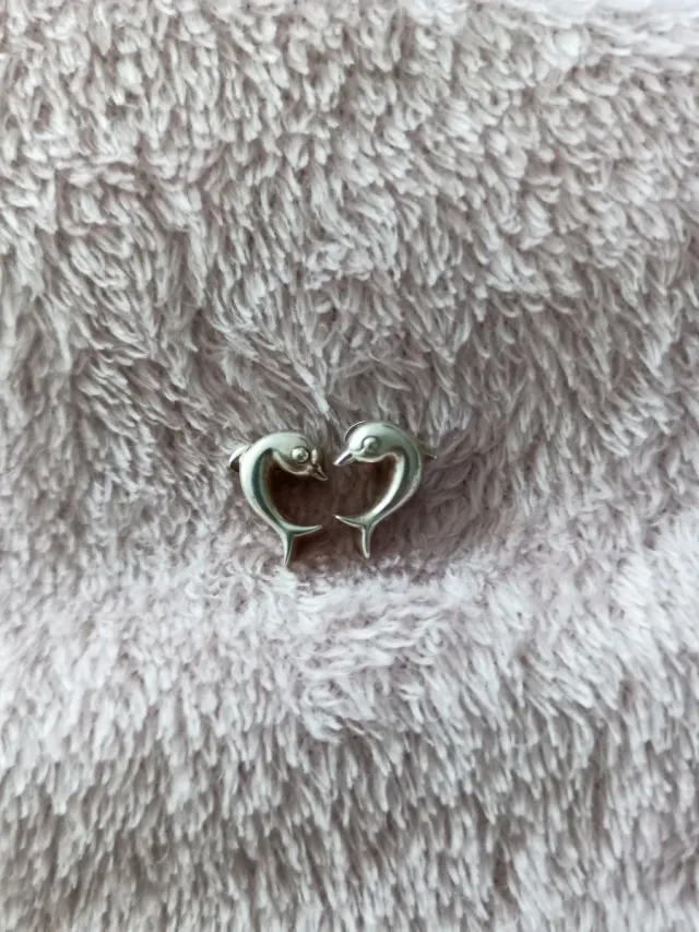 Orecchini in argento a forma di delfino