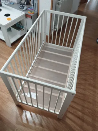 Cuna madera con colchón y funda