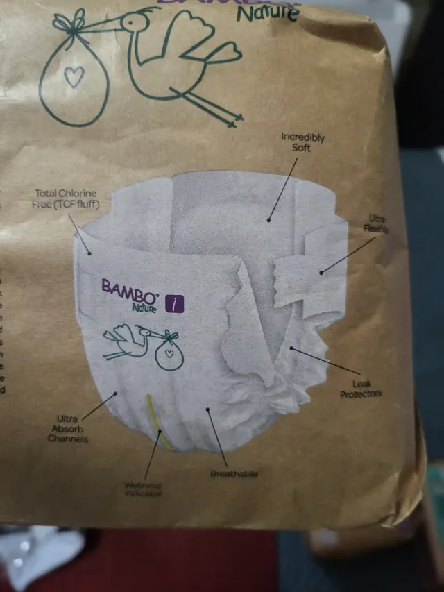 Pañales Talla 1 Bamboo Nature XS (2-4 kg)