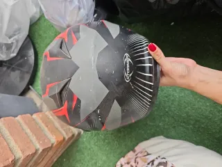 Casco Moto Talla M Stormer Negro/Rojo