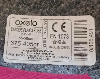 Casco rosa Oxelo para niña