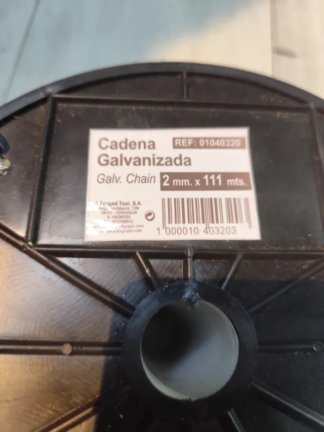 Cadena galvanizada en rollo