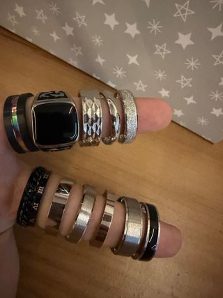 Anillos Plateados Hombre Talla 12