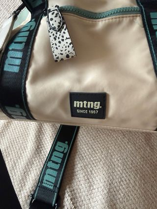 Bolso Mustang Beige y Verde Agua