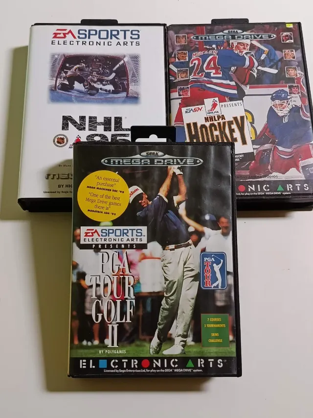 Lote 3 Juegos Mega Drive NHL 95, Hockey, PGA Tour