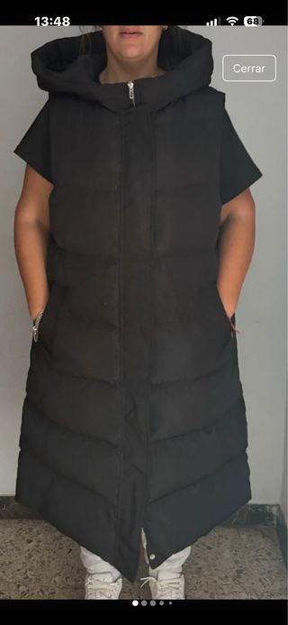 Chaleco negro largo mujer