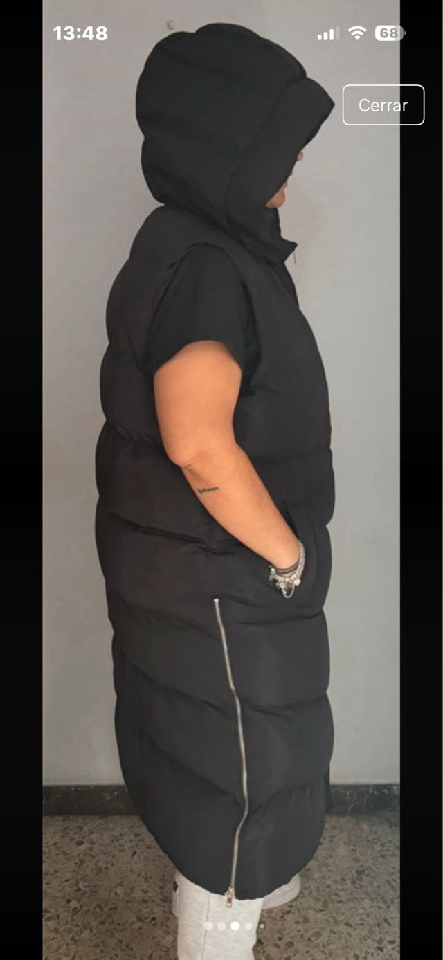 Chaleco negro largo mujer