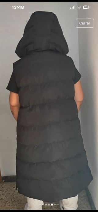 Chaleco negro largo mujer