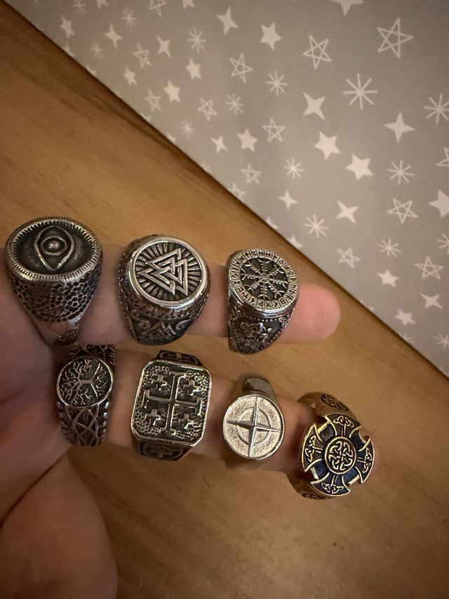 Lote 8 Anillos Vikingos Talla 12