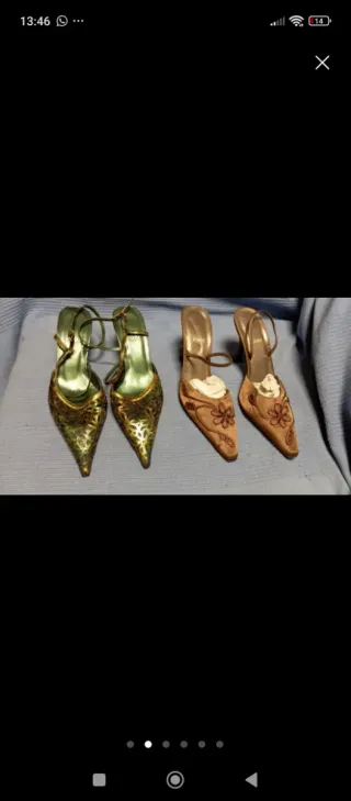 Zapatos de fiesta dorados y multicolor talla 37