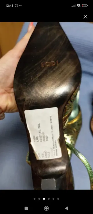 Zapatos de fiesta dorados y multicolor talla 37