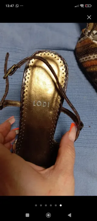 Zapatos de fiesta dorados y multicolor talla 37