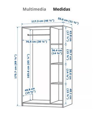 Armario 3 puertas Ikea Rakkestad