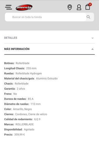 Patines Rollerblade Metroblade 110 3WD Negro t.42