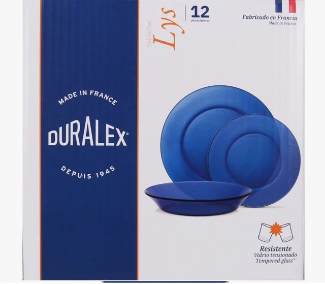 Duralex Vajilla Lys 12 piezas Vidrio Zafiro