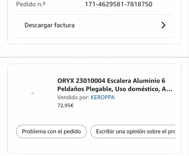 Escalera Aluminio ORYX 4 y 6 Peldaños