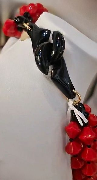 Collana Dolman multistrato rossa e nera