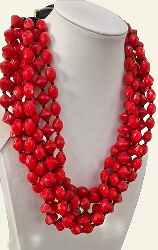 Collana Dolman multistrato rossa e nera