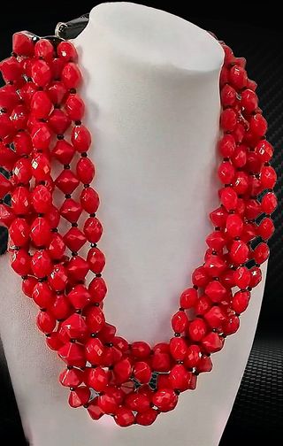 Collana Dolman multistrato rossa e nera