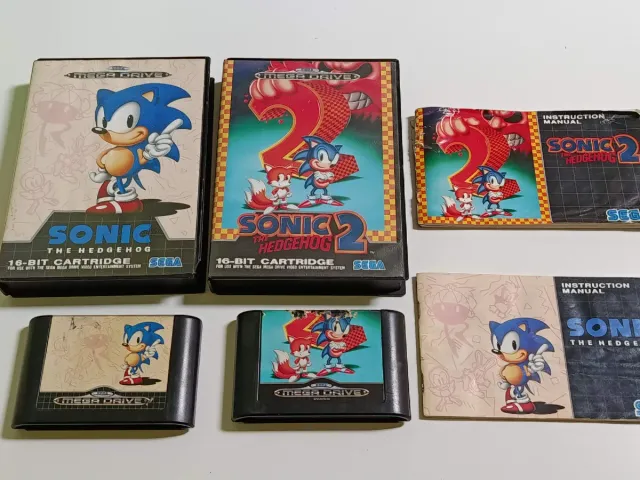 Lote Sonic 1 y 2 Mega Drive