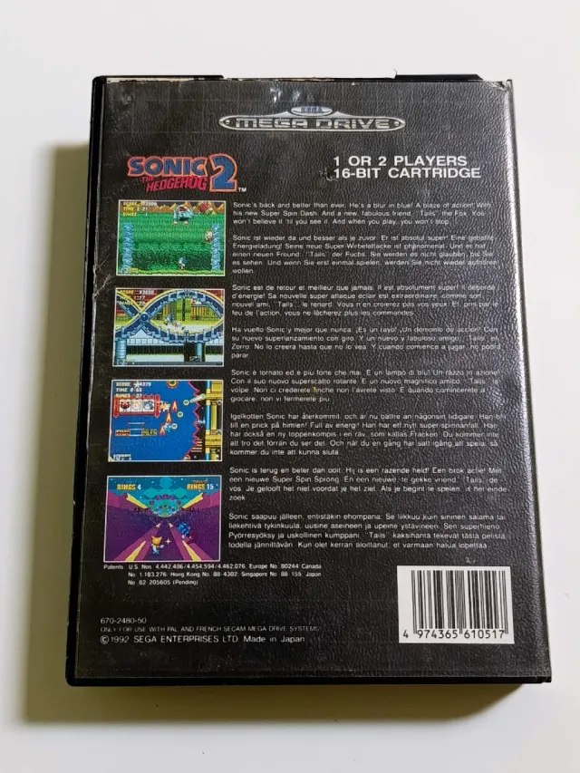 Lote Sonic 1 y 2 Mega Drive