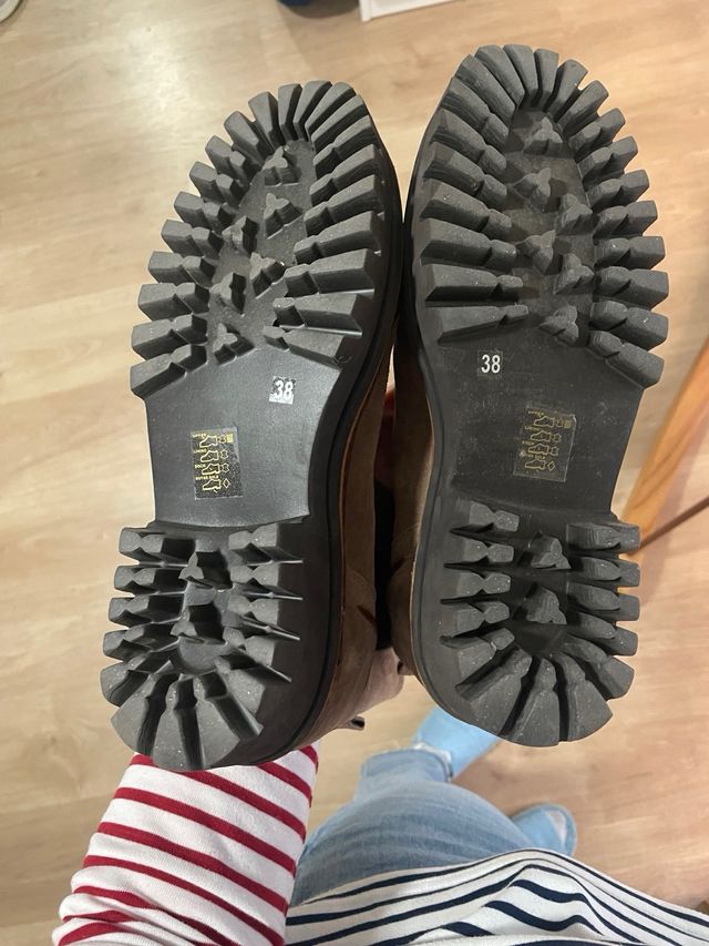 Botines beige/marrón talla 38