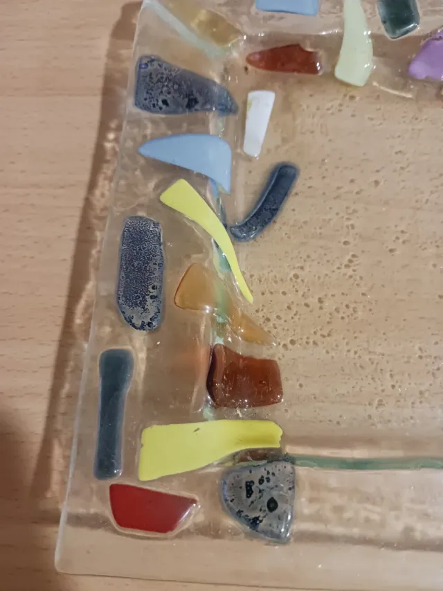 Cenicero de cristal artesanal multicolor