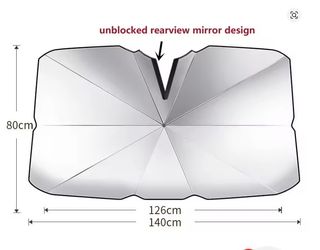 Parasol tipo paraguas coche gran tamaño 80x140cm