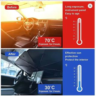 Parasol tipo paraguas coche gran tamaño 80x140cm