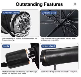 Parasol tipo paraguas coche gran tamaño 80x140cm