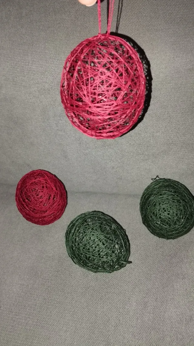 Bolas de Natal em crochê (Verde e Vermelho)
