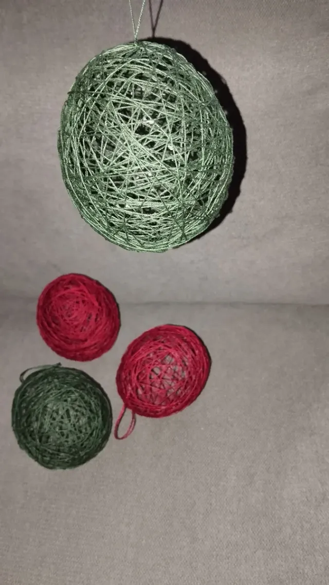 Bolas de Natal em crochê (Verde e Vermelho)