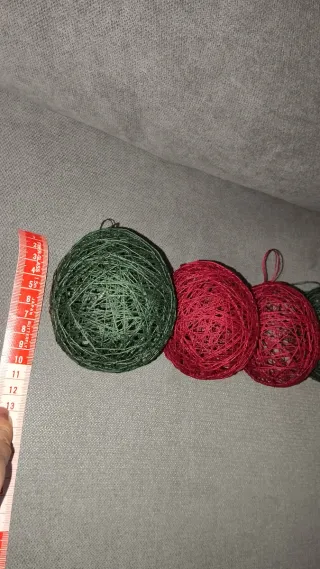 Bolas de Natal em crochê (Verde e Vermelho)