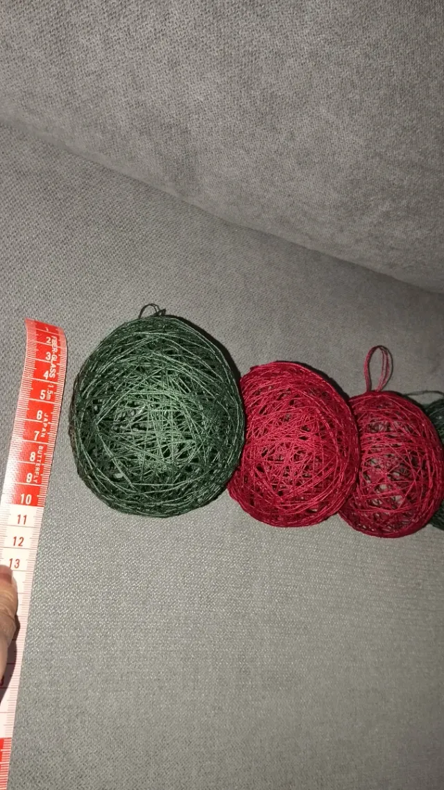 Bolas de Natal em crochê (Verde e Vermelho)