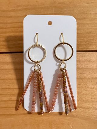Pendientes Aro Acero Dorado y nude