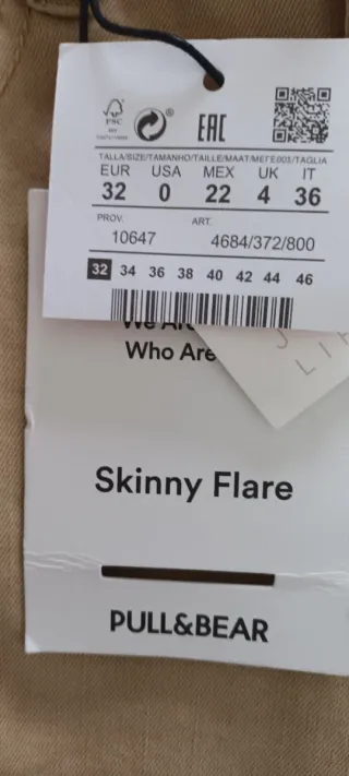 Pantalón Pull&Bear Skinny Flare Beige