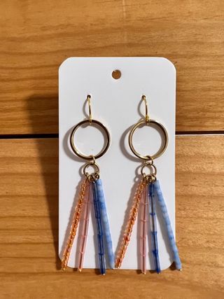 Pendientes Aro Acero Dorado con Cuentas