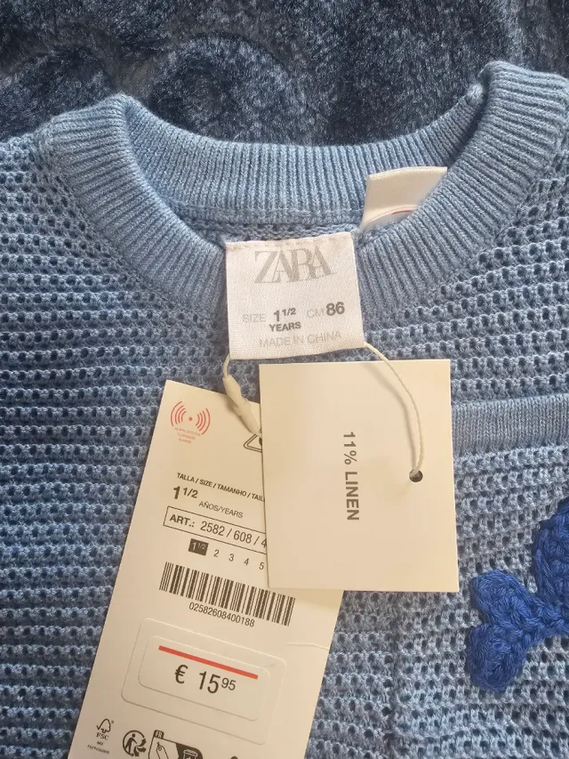 Camiseta Zara 1,5/2 años 11% Lino