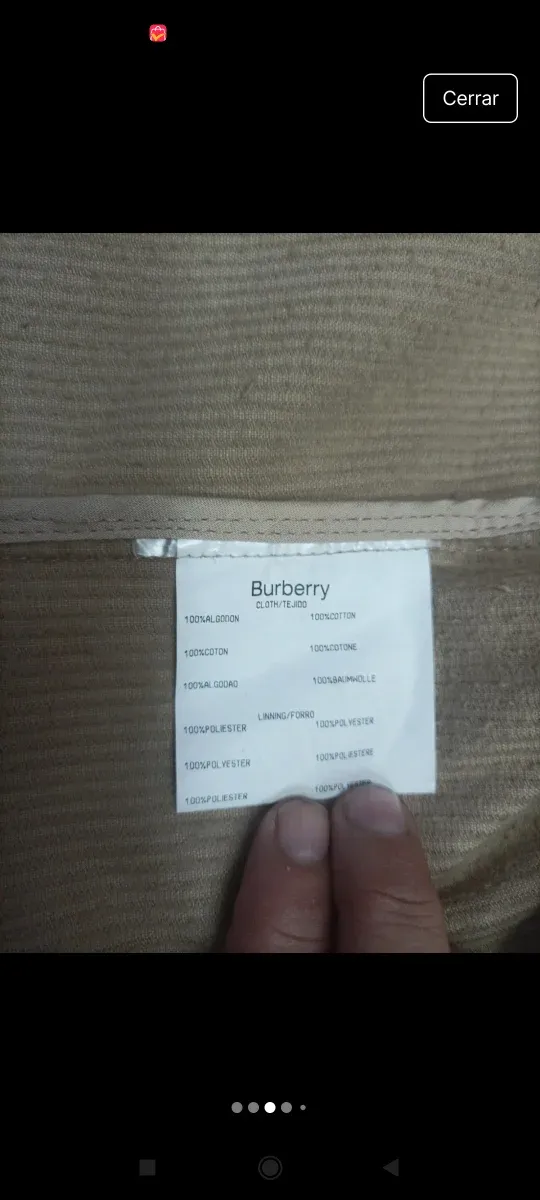 Chaqueta de pana Burberry beige hombre