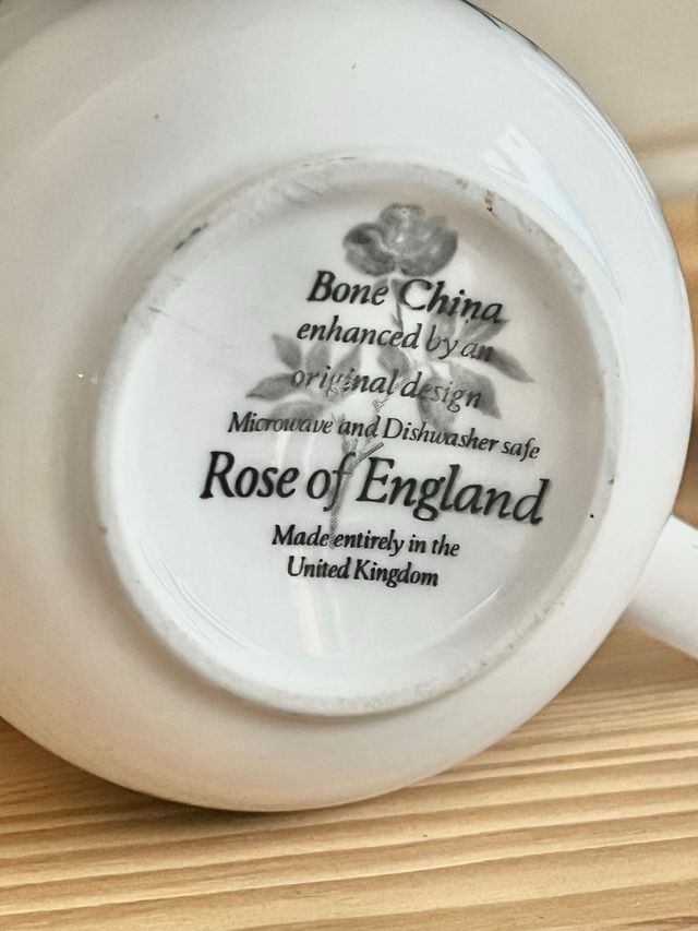 Taza vintage flores rosas Ann Anderson Stu 70s/80s